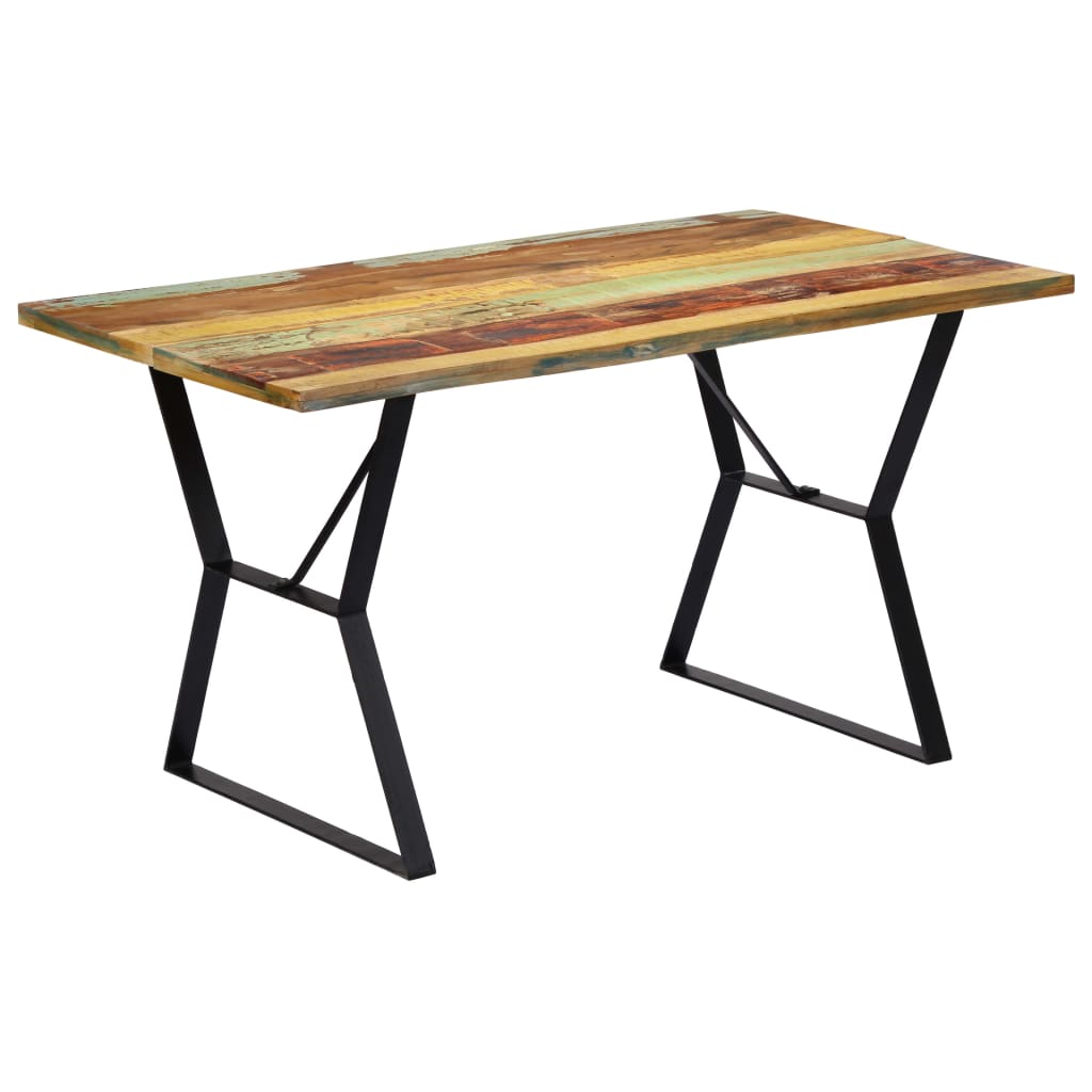 Tavolo da Pranzo 140x80x76 cm in Legno Massello di Recupero - homemem39