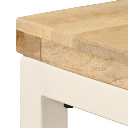 Tavolo da Pranzo 115x55x76 cm Legno Massello di Mango e Acciaio - homemem39