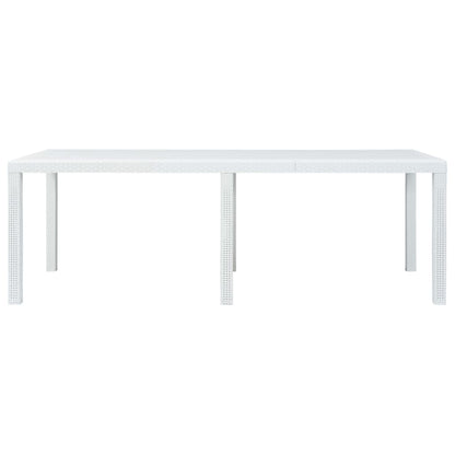 Tavolo da Giardino Bianco 220x90x72 cm in Plastica Stile Rattan - homemem39
