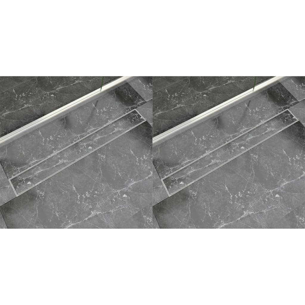 Scarico Doccia Lineare 2 pz 930x140 mm Acciaio Inossidabile - homemem39