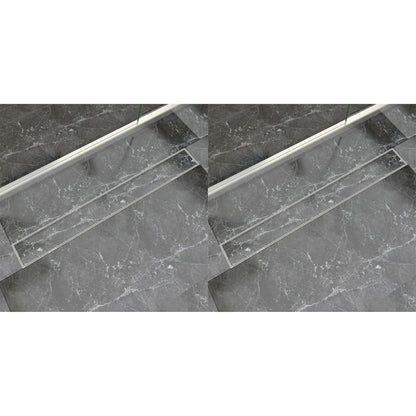 Scarico Doccia Lineare 2 pz 930x140 mm Acciaio Inossidabile - homemem39