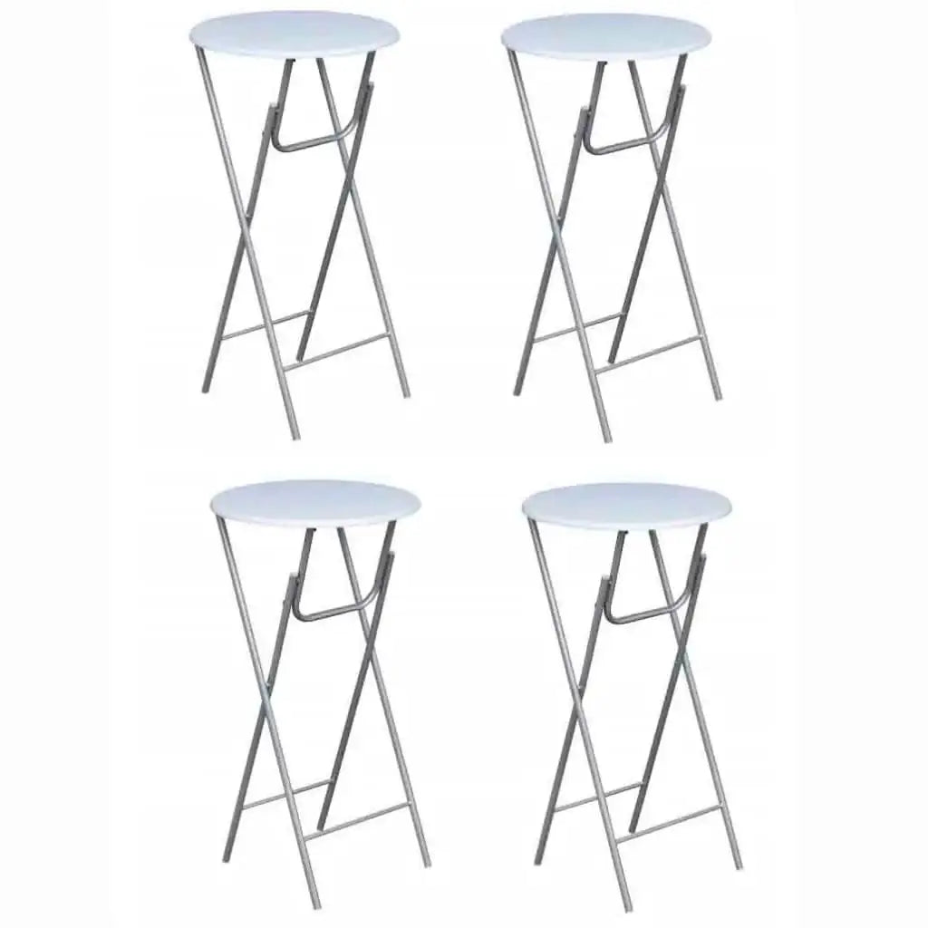 Tavoli da Bar Set 4 pz con Ripiano in MDF Bianco - homemem39