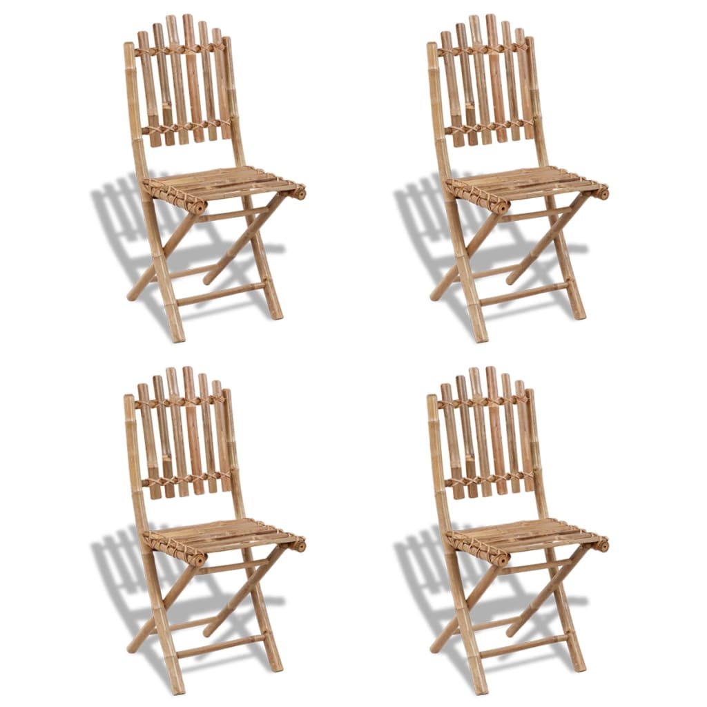 Set da Pranzo da Giardino 5 pz Pieghevole in Bambù - homemem39