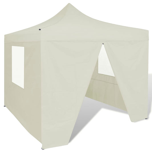 Tenda Pieghevole Crema 3 x 3 m con 4 Pareti - homemem39