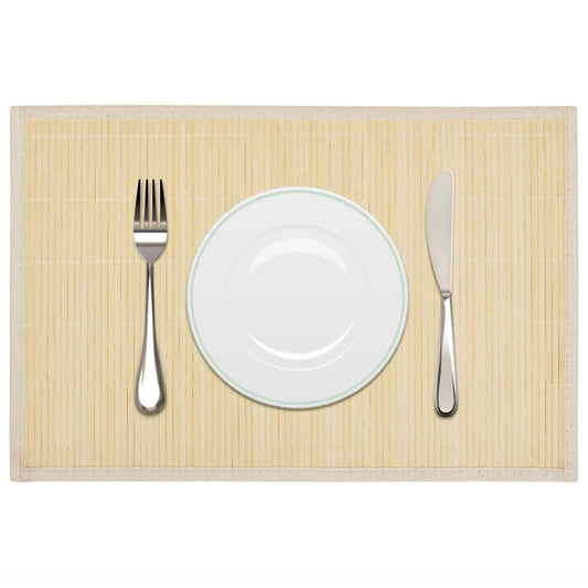 6 Tovagliette di Bamboo 30 x 45 cm Naturale - homemem39
