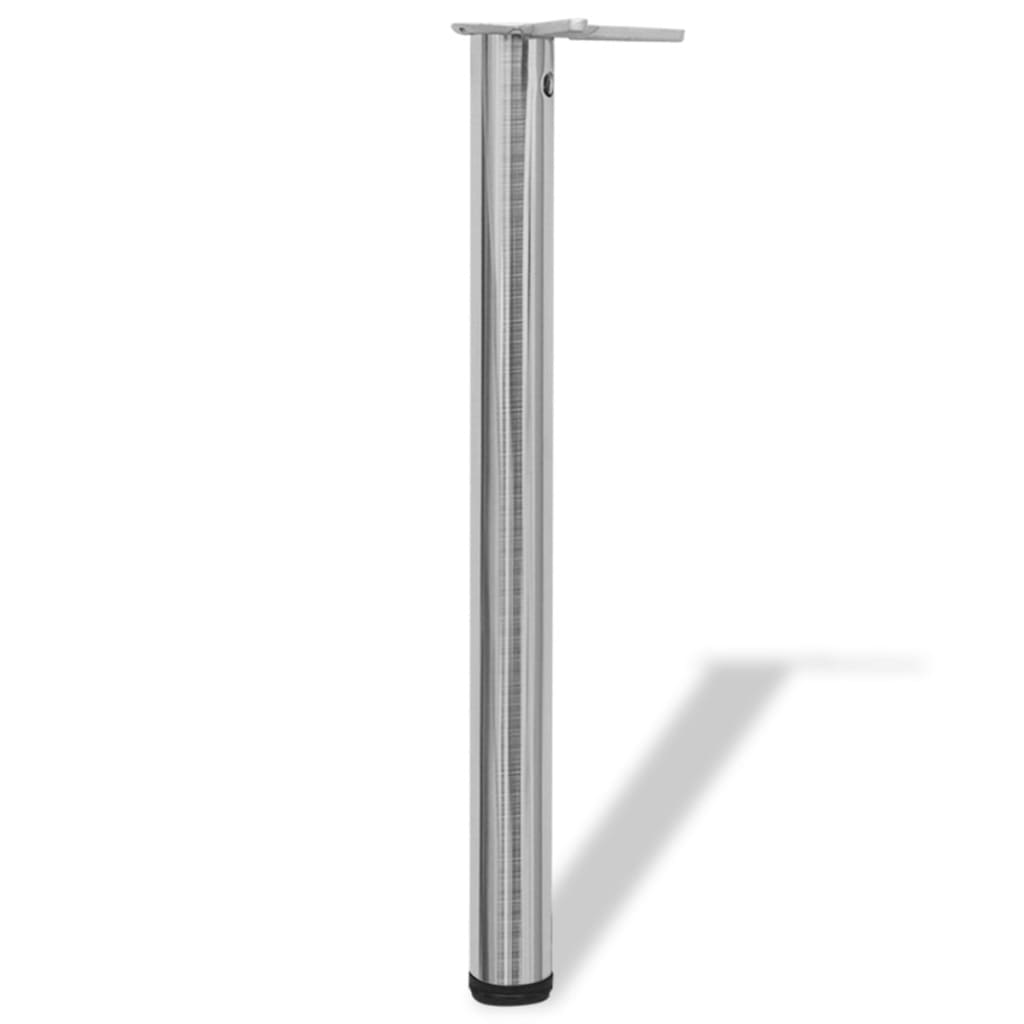 Set Gambe Tavolo 4 pz in Nickel Spazzolato Regolabili 710 mm - homemem39