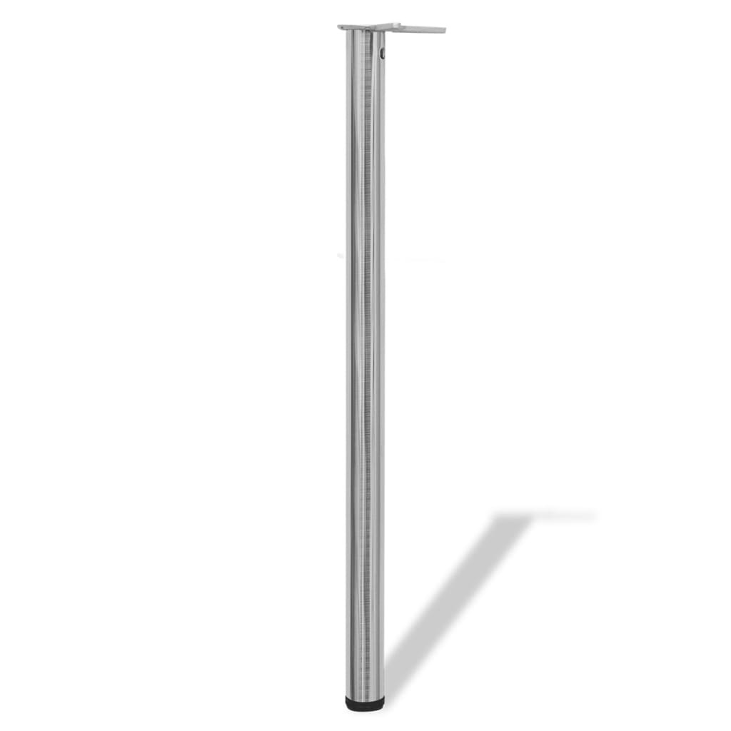 Set Gambe Tavolo 4 pz in Nickel Spazzolato Regolabili 1100 mm - homemem39