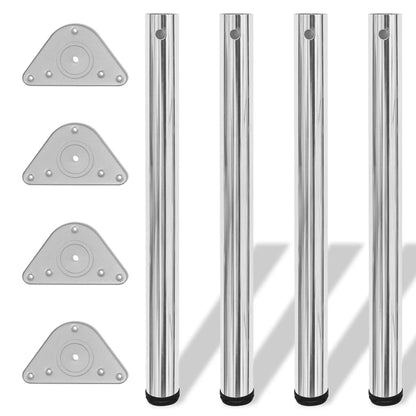 Gambe per Tavolo 4 pz Altezza Regolabile Cromate 710 mm - homemem39