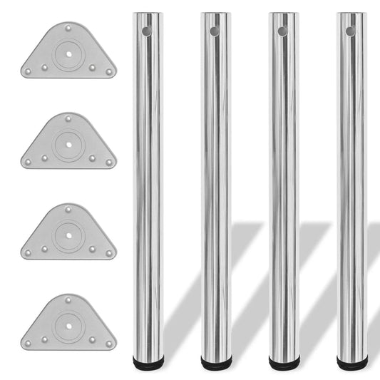 Gambe per Tavolo 4 pz Altezza Regolabile Cromate 710 mm - homemem39