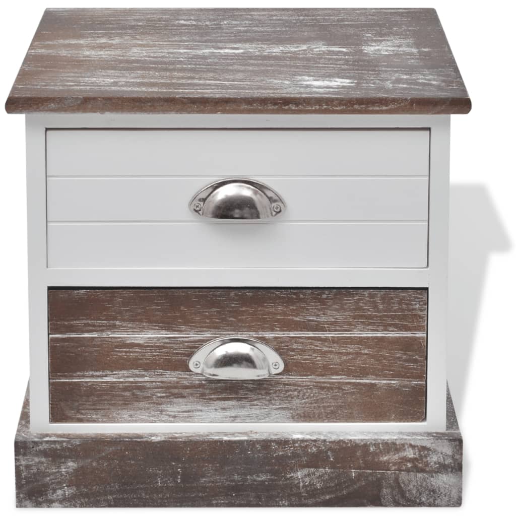 Comodini 2 pz Marrone e Bianco - homemem39