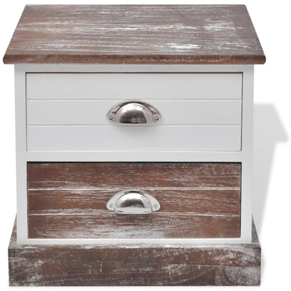 Comodini 2 pz Marrone e Bianco - homemem39