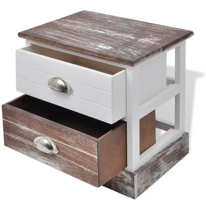 Comodini 2 pz Marrone e Bianco - homemem39