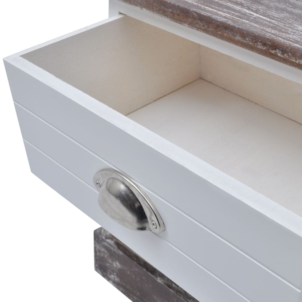 Comodini 2 pz Marrone e Bianco - homemem39