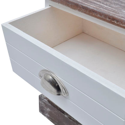Comodini 2 pz Marrone e Bianco - homemem39