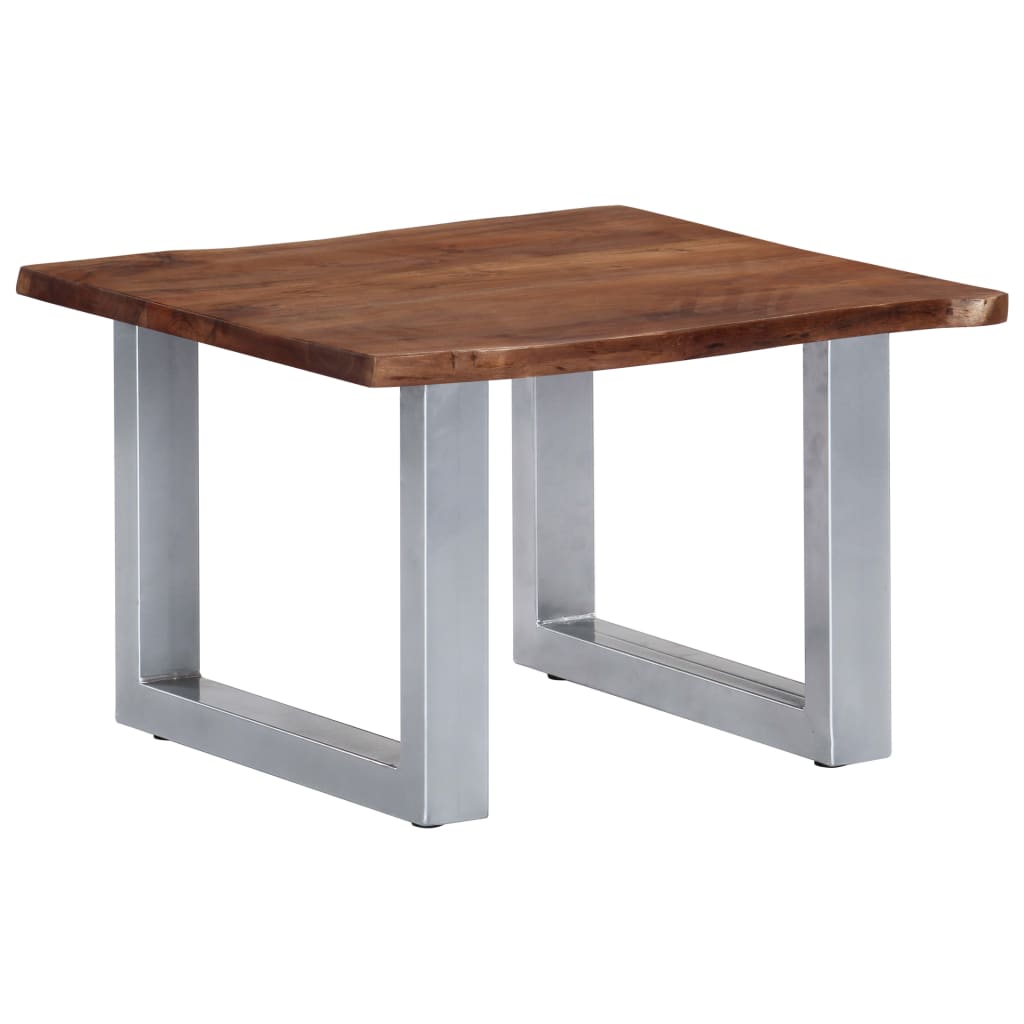 Tavolino da Caffè con Bordi Vivi 60x60x40 cm in Massello Acacia - homemem39