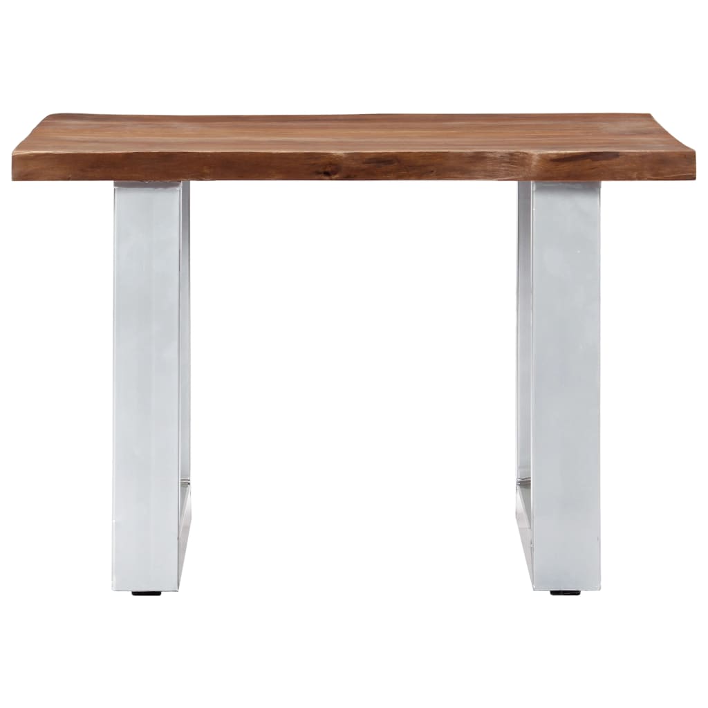 Tavolino da Caffè con Bordi Vivi 60x60x40 cm in Massello Acacia - homemem39