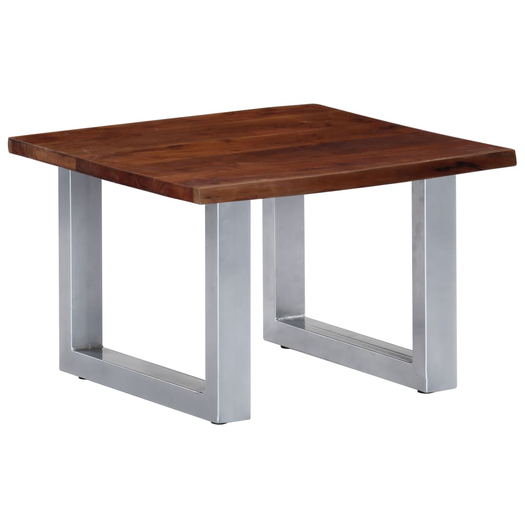 Tavolino da Caffè con Bordi Vivi 60x60x40 cm in Massello Acacia - homemem39