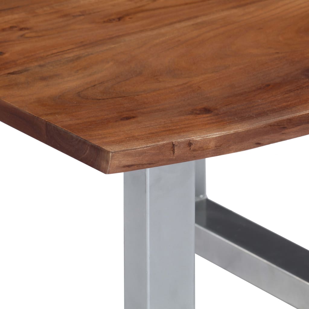 Tavolino da Caffè con Bordi Vivi 60x60x40 cm in Massello Acacia - homemem39