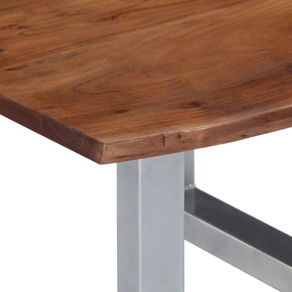 Tavolino da Caffè con Bordi Vivi 60x60x40 cm in Massello Acacia - homemem39