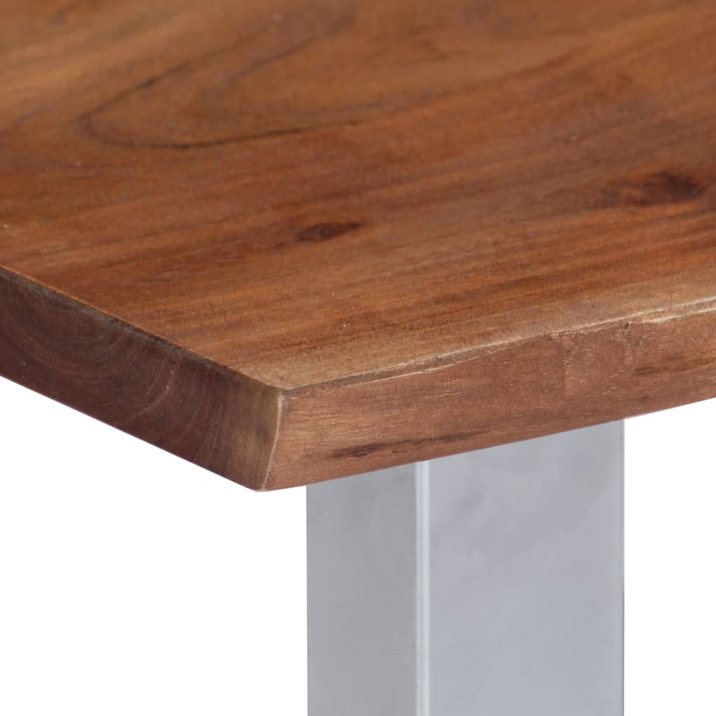 Tavolino da Caffè con Bordi Vivi 60x60x40 cm in Massello Acacia - homemem39