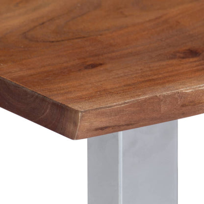 Tavolino da Caffè con Bordi Vivi 60x60x40 cm in Massello Acacia - homemem39