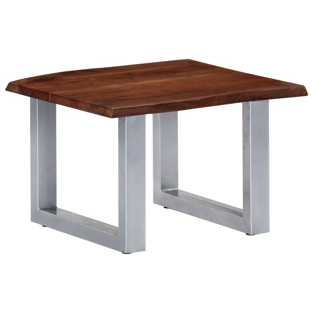 Tavolino da Caffè con Bordi Vivi 60x60x40 cm in Massello Acacia - homemem39