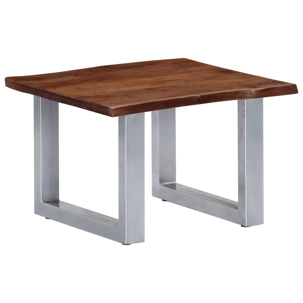 Tavolino da Caffè con Bordi Vivi 60x60x40 cm in Massello Acacia - homemem39