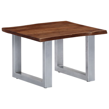 Tavolino da Caffè con Bordi Vivi 60x60x40 cm in Massello Acacia - homemem39