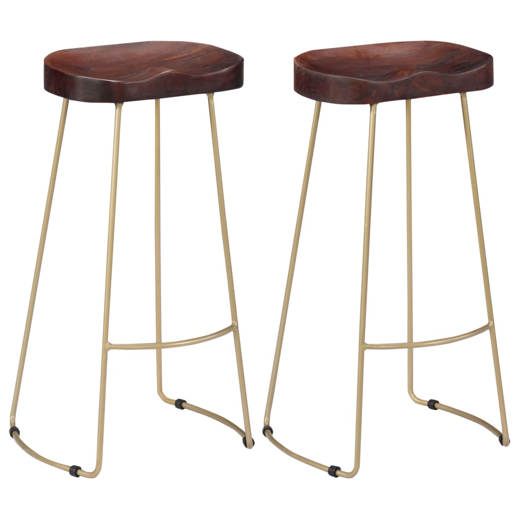 Sgabelli da Bar Gavin 2 pz Legno Massello di Mango - homemem39