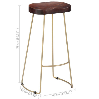 Sgabelli da Bar Gavin 2 pz Legno Massello di Mango - homemem39