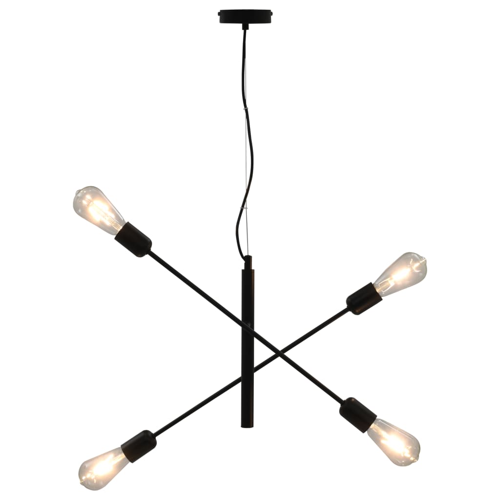Lampada da Soffitto con Lampadine 2 W Nero E27 - homemem39