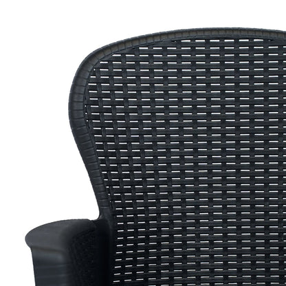 Set da Bistrò 3 pz in Plastica Stile Rattan Antracite - homemem39