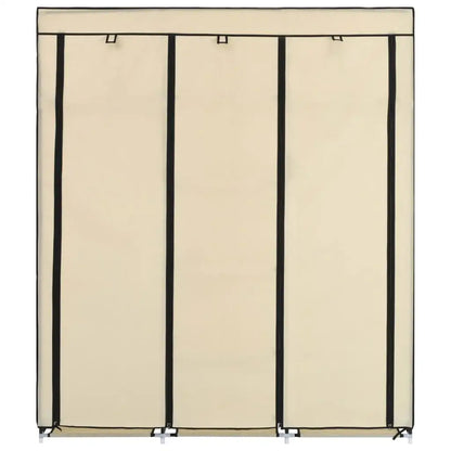 Armadio con Scomparti e Aste Crema 150x45x175 cm in Tessuto - homemem39