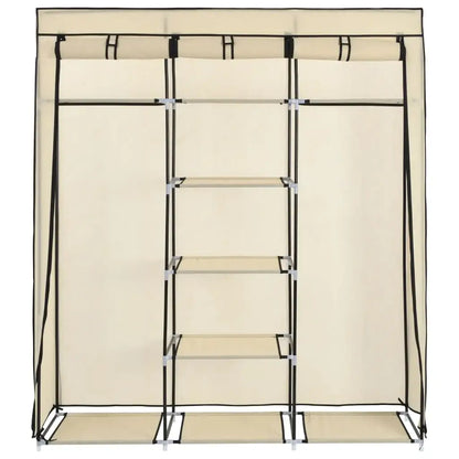 Armadio con Scomparti e Aste Crema 150x45x175 cm in Tessuto - homemem39