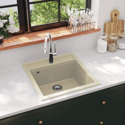 Lavello da Cucina in Granito Vasca Singola Beige - homemem39