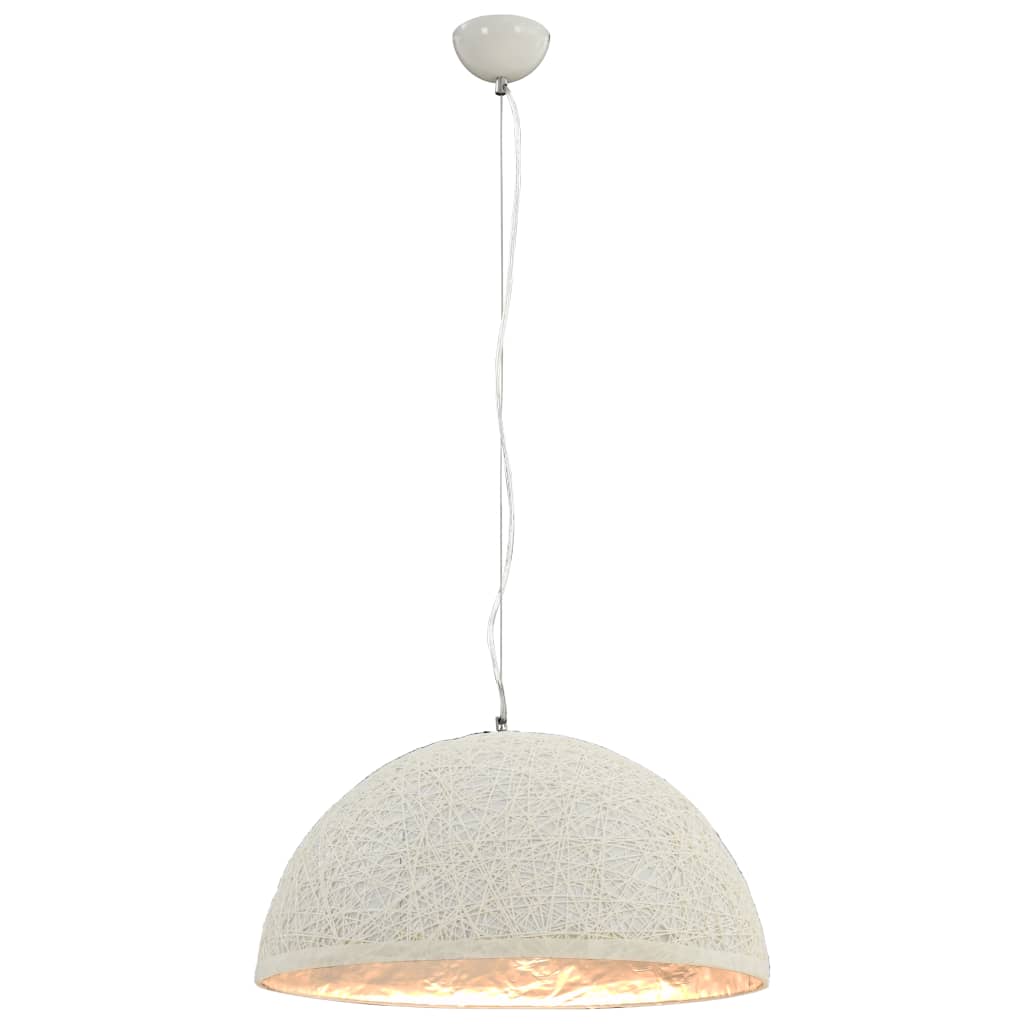 Lampadario da Soffitto Bianco e Argento Ø50 cm E27 - homemem39