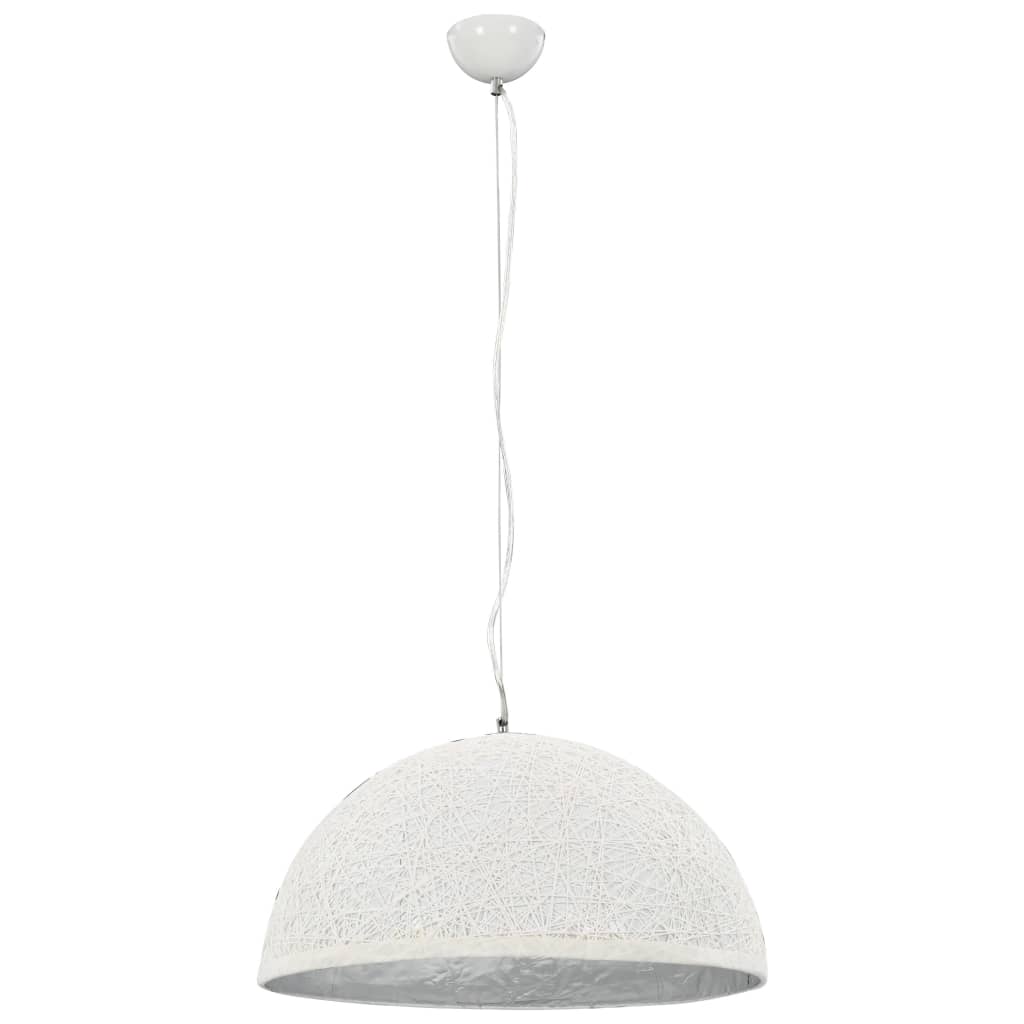 Lampadario da Soffitto Bianco e Argento Ø50 cm E27 - homemem39