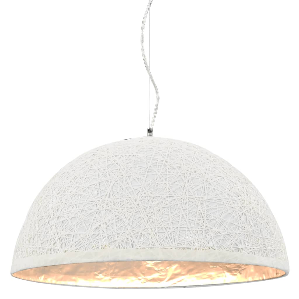 Lampadario da Soffitto Bianco e Argento Ø50 cm E27 - homemem39