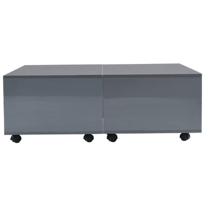 Tavolino da Caffè Grigio Lucido 100x100x35 cm - homemem39