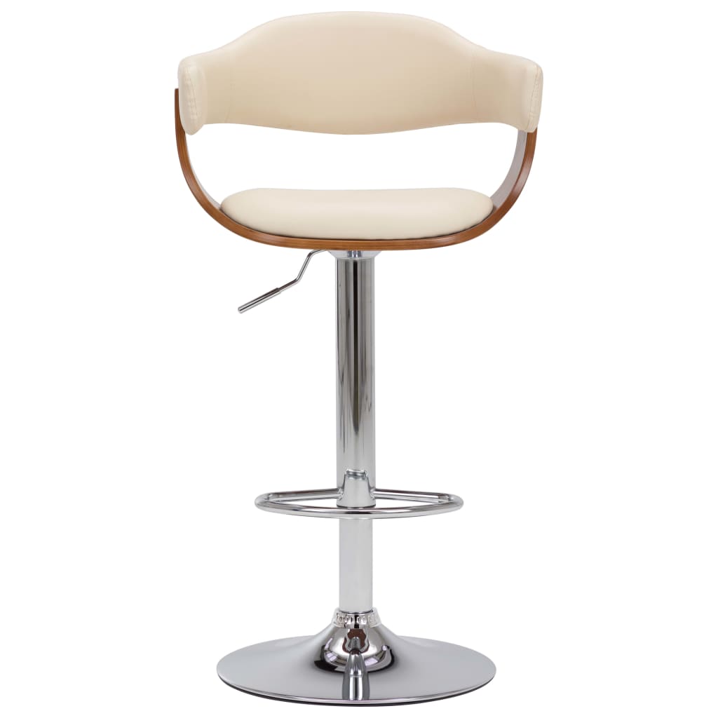 Sgabelli da Bar 2 pz Crema in Legno Piegato e Similpelle - homemem39