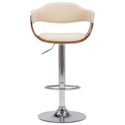 Sgabelli da Bar 2 pz Crema in Legno Piegato e Similpelle - homemem39