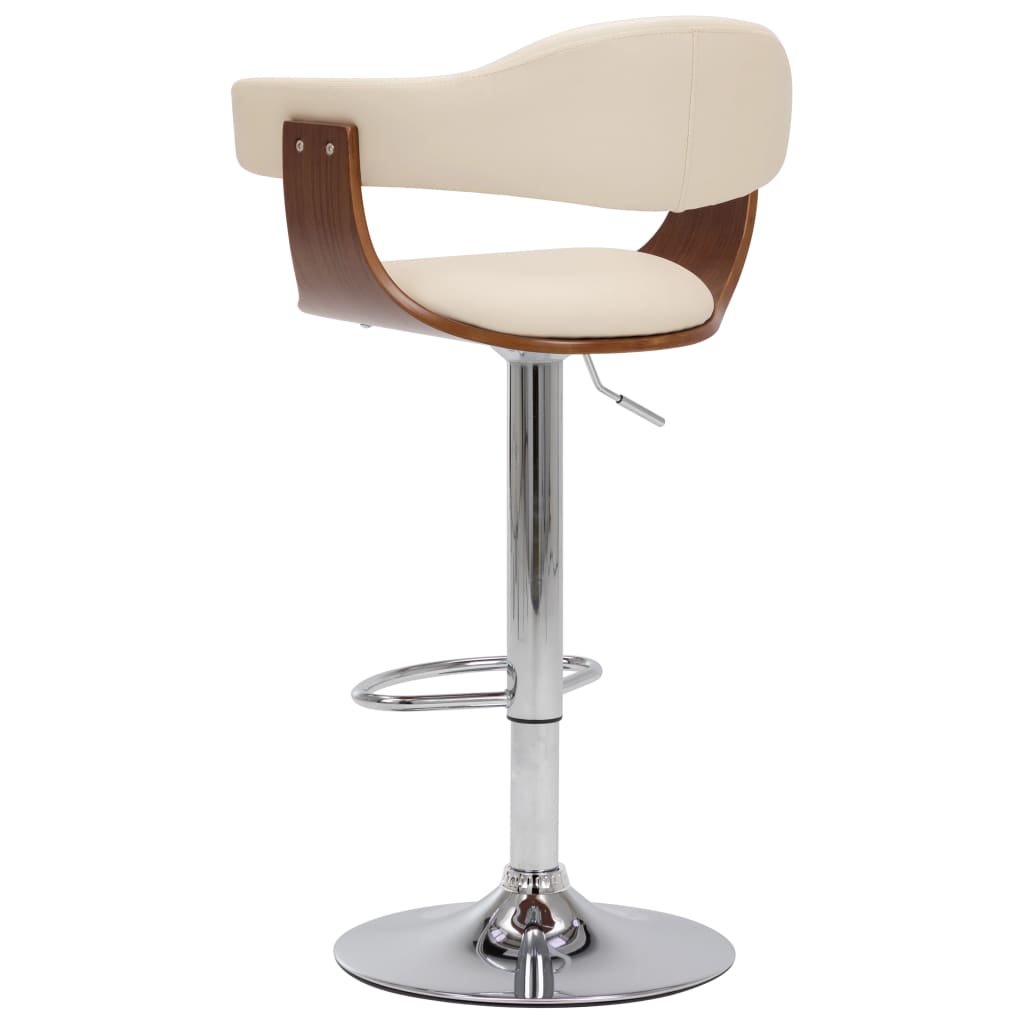 Sgabelli da Bar 2 pz Crema in Legno Piegato e Similpelle - homemem39