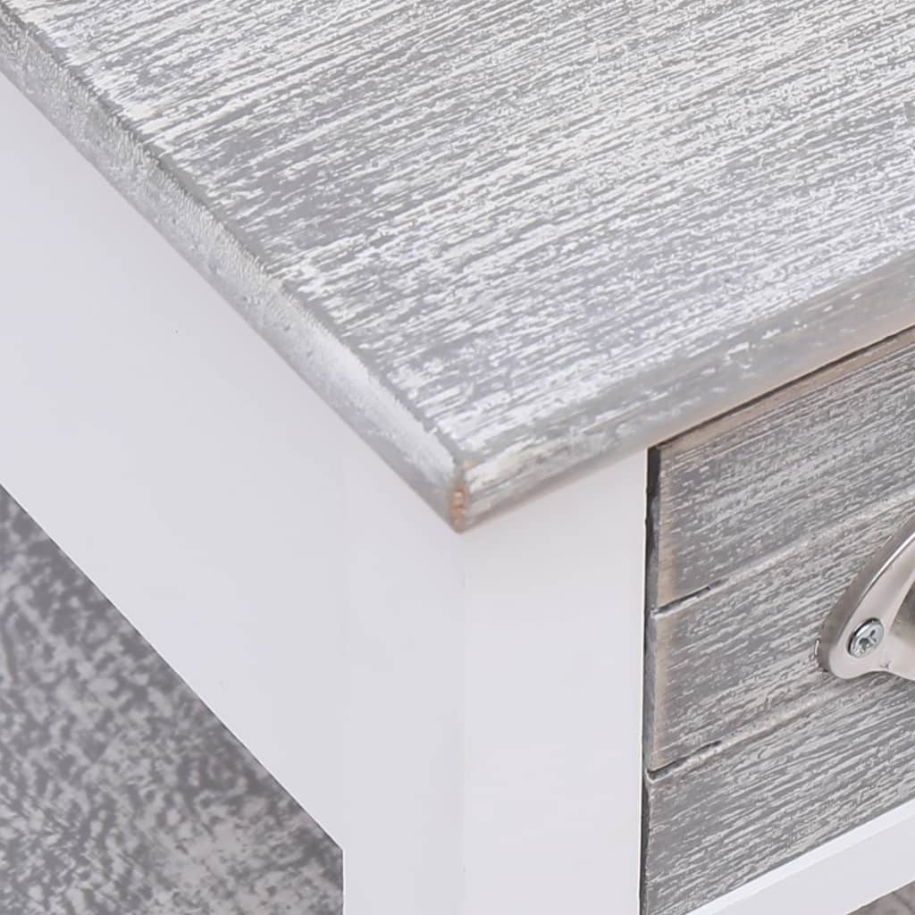 Tavolino Laterale Grigio 40x40x40 cm in Legno di Paulownia - homemem39