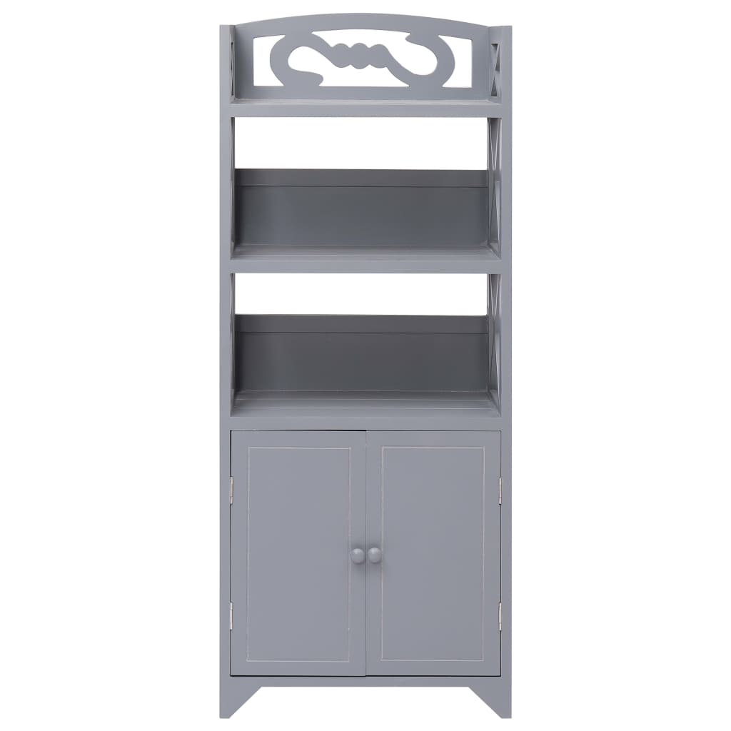 Armadietto da Bagno Grigio 46x24x116 cm Legno di Paulownia - homemem39