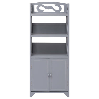 Armadietto da Bagno Grigio 46x24x116 cm Legno di Paulownia - homemem39