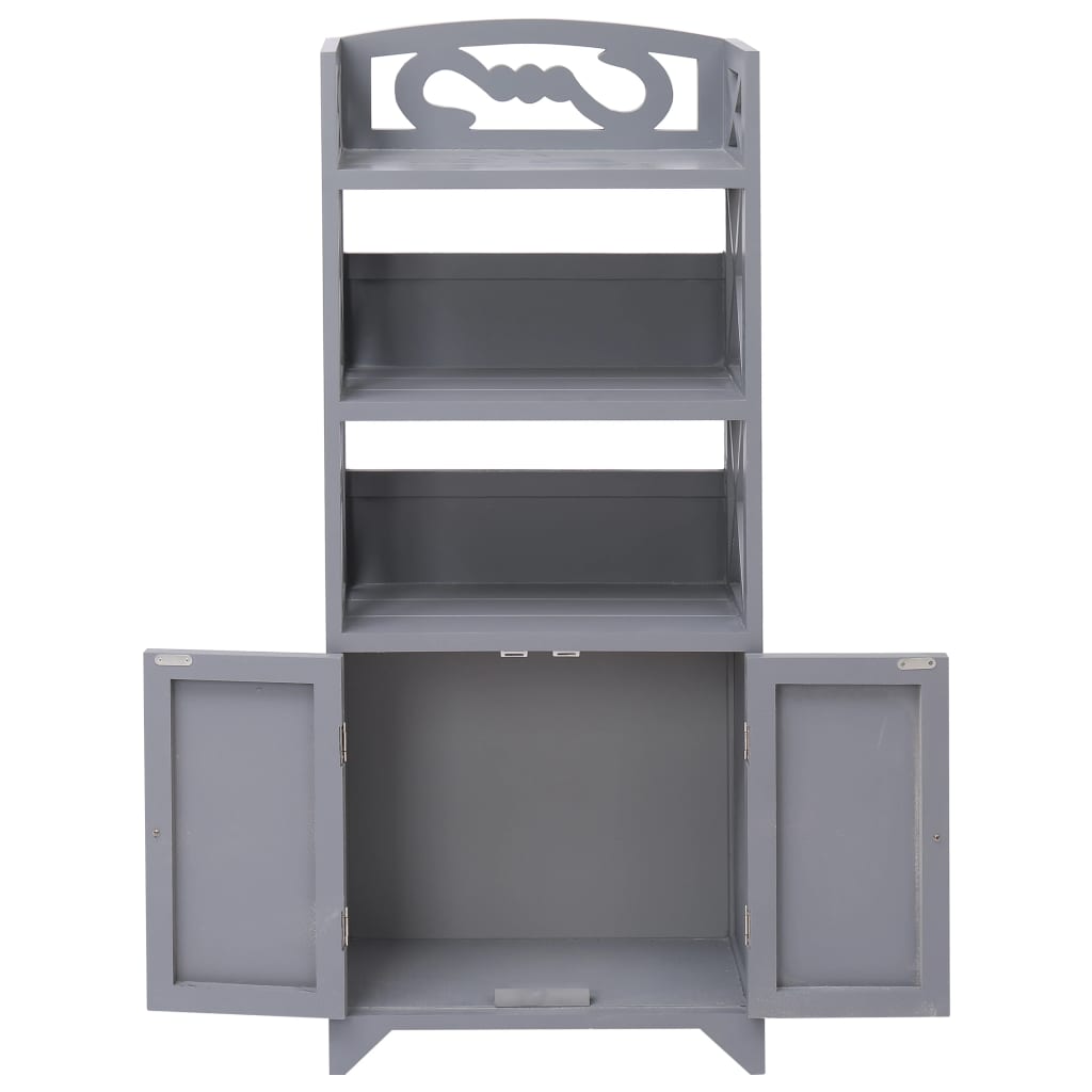 Armadietto da Bagno Grigio 46x24x116 cm Legno di Paulownia - homemem39