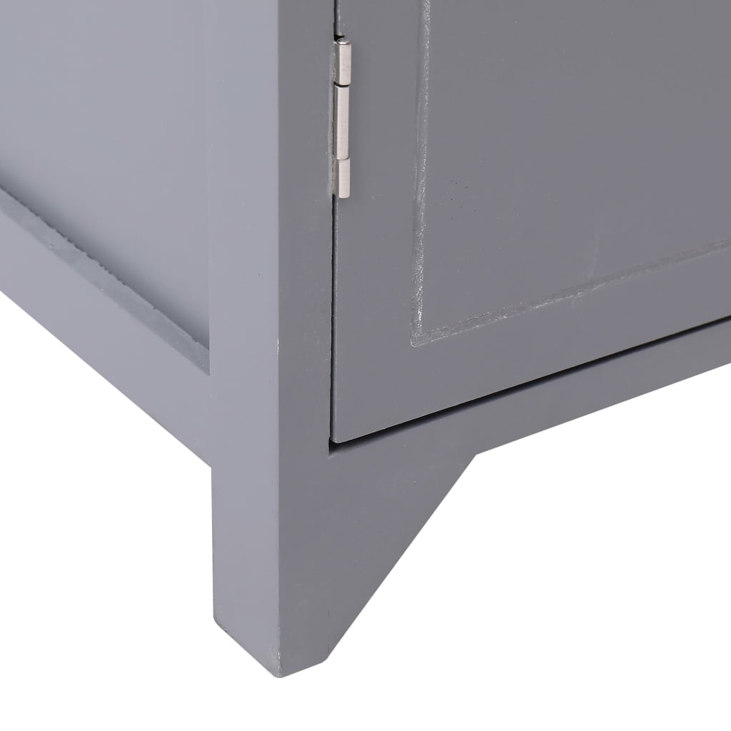 Armadietto da Bagno Grigio 46x24x116 cm Legno di Paulownia - homemem39