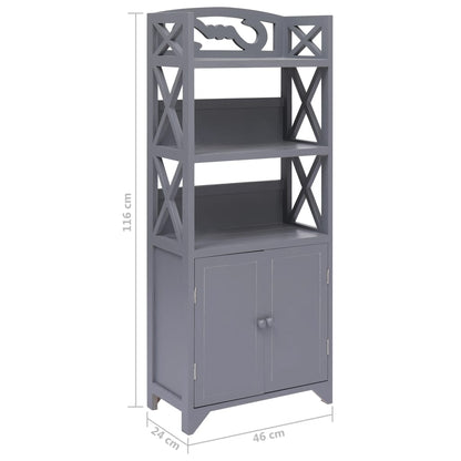 Armadietto da Bagno Grigio 46x24x116 cm Legno di Paulownia - homemem39
