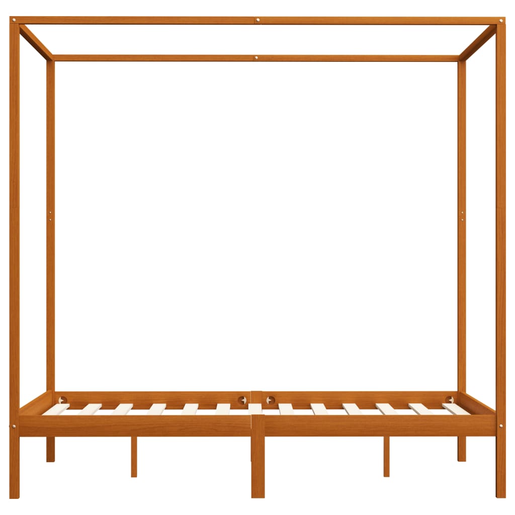 Giroletto a Baldacchino Marrone Miele Massello Pino 120x200 cm - homemem39