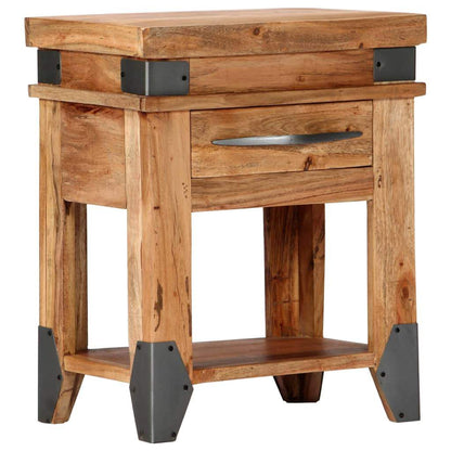 Comodino 40x30x51 cm in Legno Massello di Acacia - homemem39